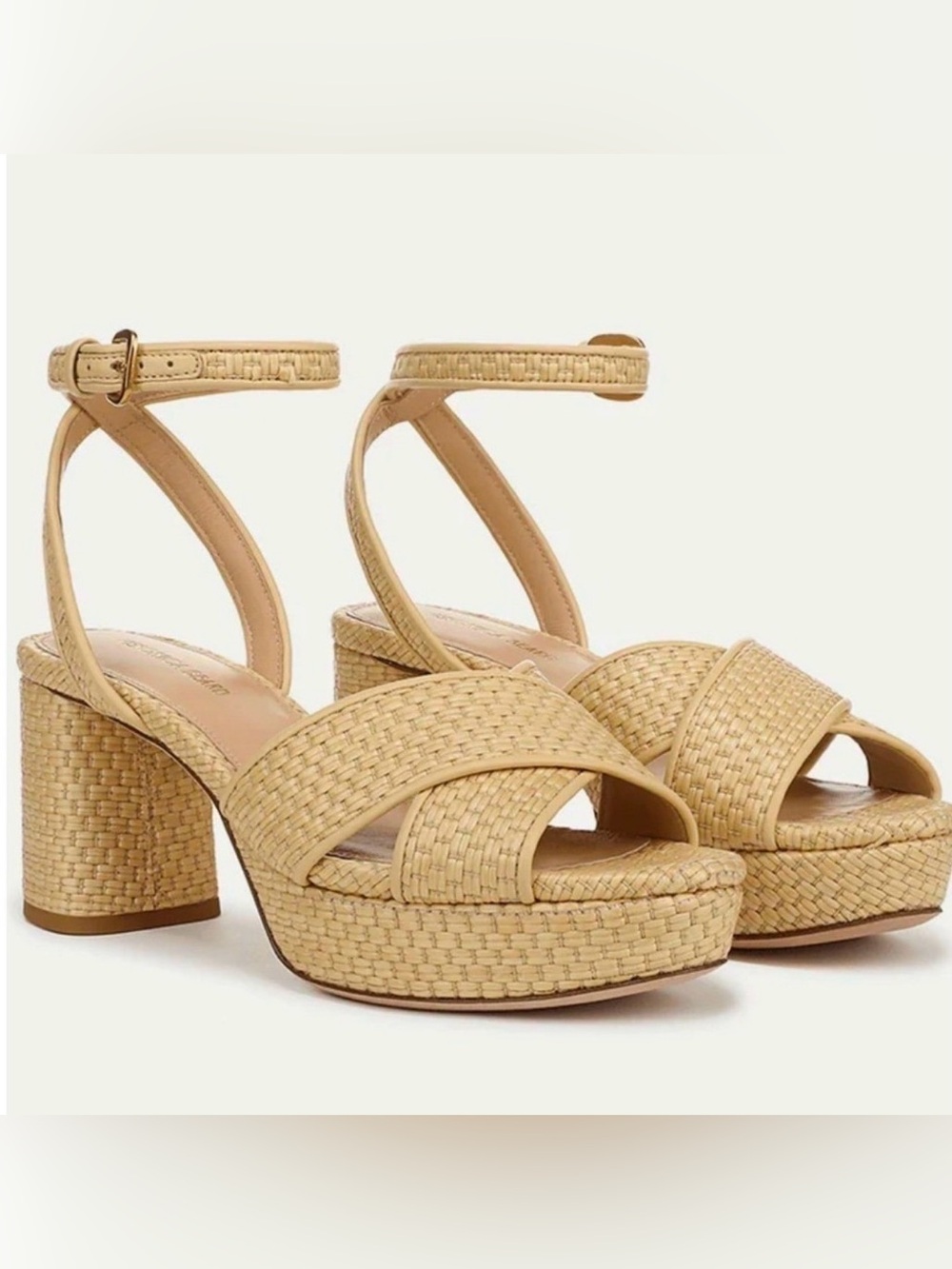 Veronica Beard Size 8.5 Raffia
Platform Block Heel Sandals